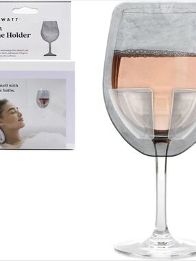 Wall-Mount Suction Wine Glass Holder with Stemware Support